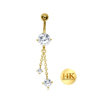 14K Gold Belly Piercing 14KY-SSCBP-36 (MOQ 10 pcs)